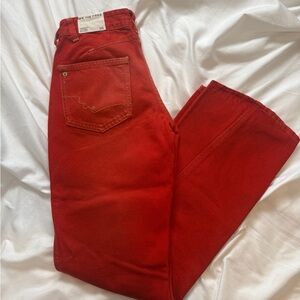 Vibrant Red Denim Jeans